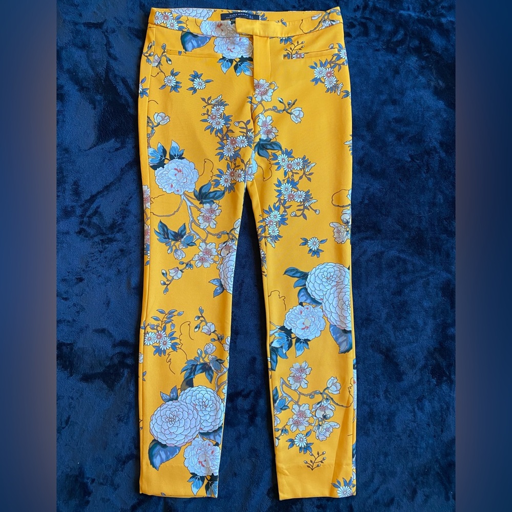 ZARA Women’s Paisley Print Straight Leg Pants